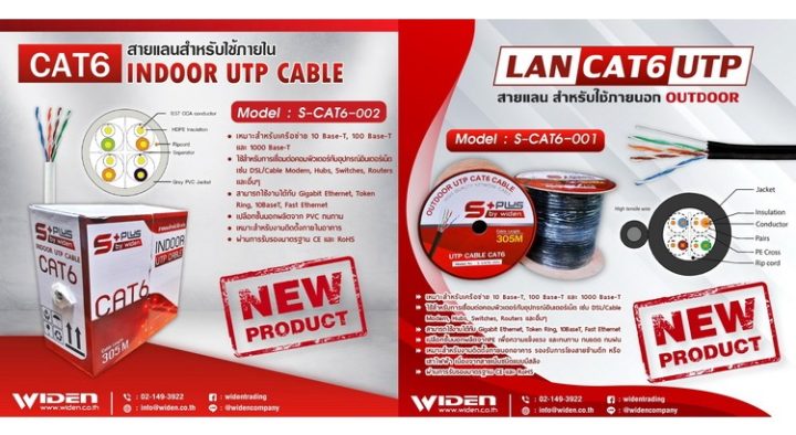 แนะนำสินค้าใหม่ S Plus CAT6 UTP cable